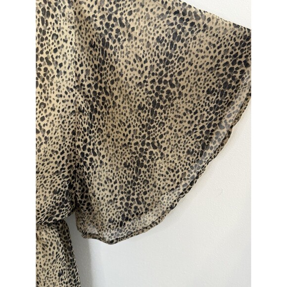 A’GACI Leopard Print Sheer Drawstring Mini Dress L Made in USA Boho Safari Chic - Picture 10 of 10